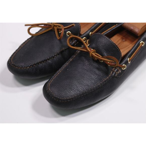 Brooks Brothers Black Brown Driving Moccasins Slip On Loafers Mens 9 D main image 4